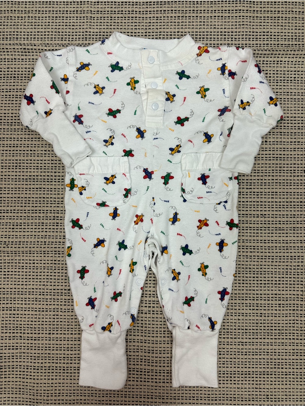 Vintage Cradle Crowd Baby Airplane Cotton Onesie 6/9m
